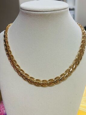 Classic Gold Braided Chain Necklace - Women Jewelry